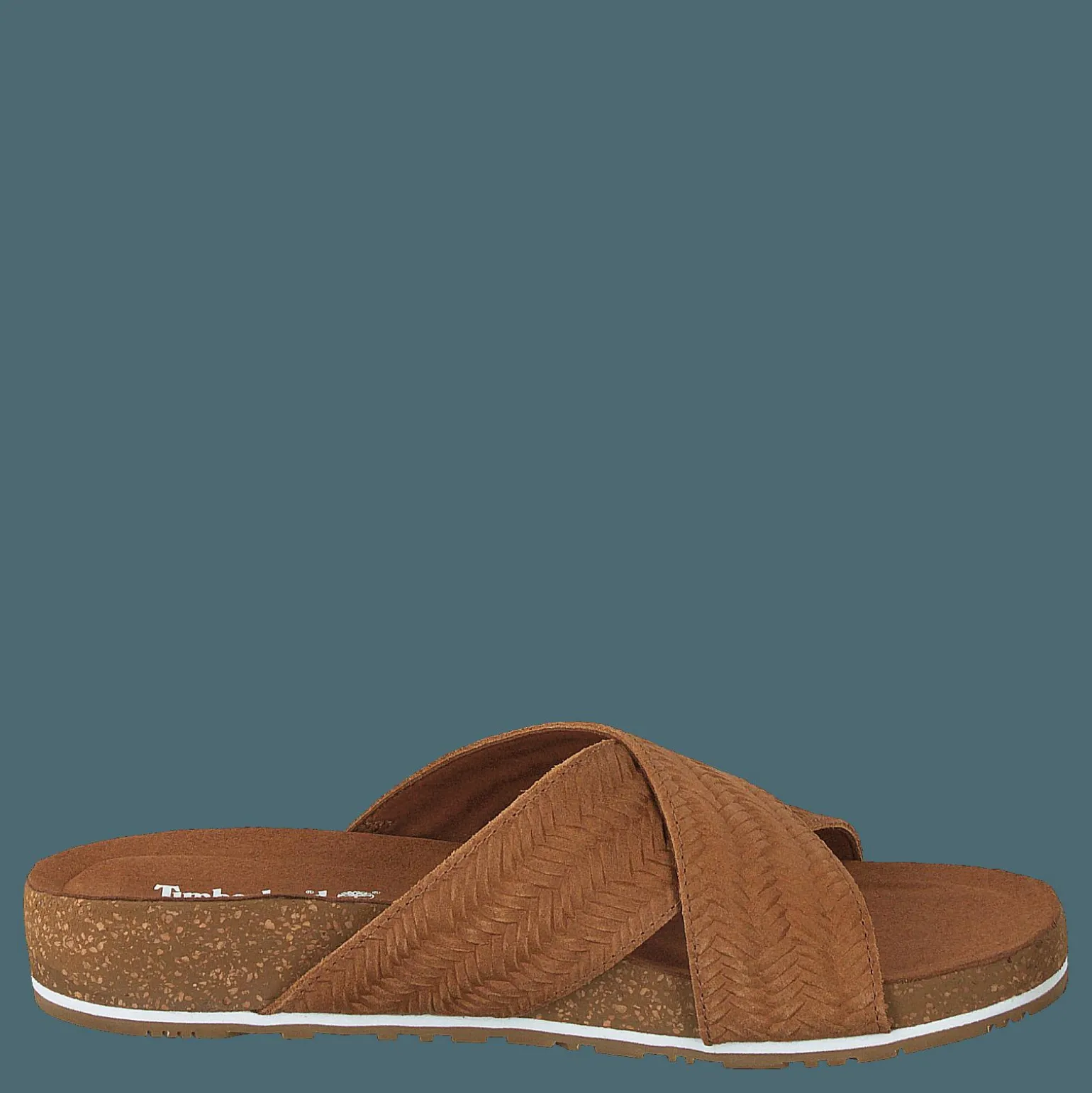 Malibu Waves Cross Slide Rust Embossed Suede