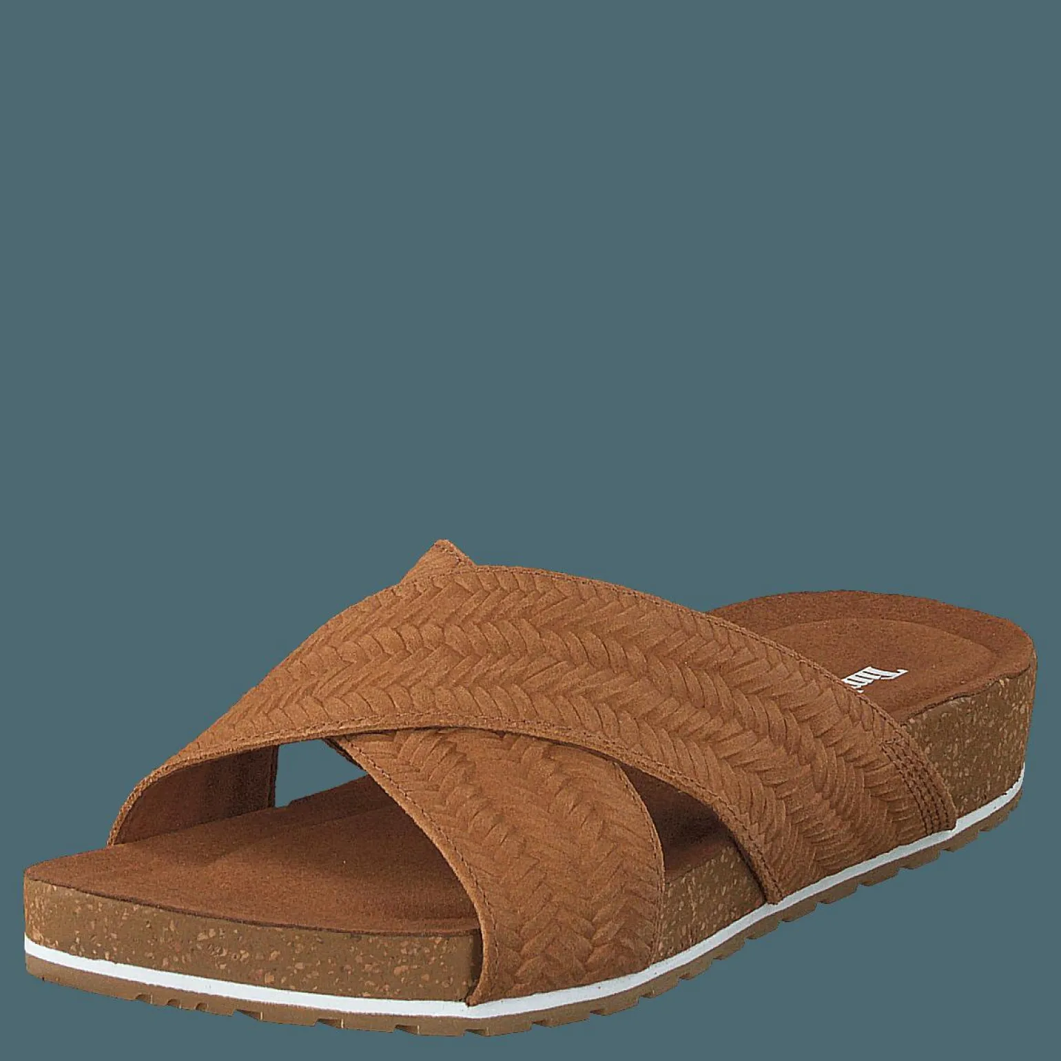 Malibu Waves Cross Slide Rust Embossed Suede