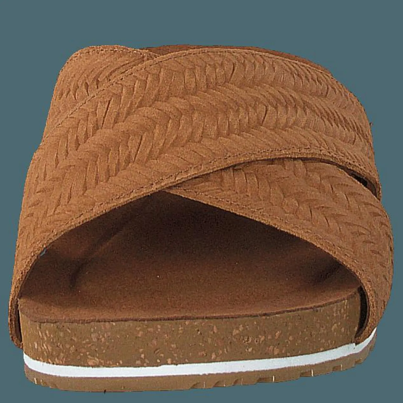 Malibu Waves Cross Slide Rust Embossed Suede