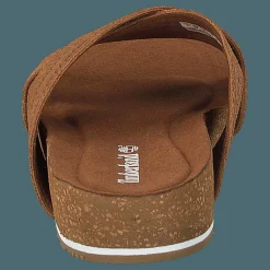Malibu Waves Cross Slide Rust Embossed Suede