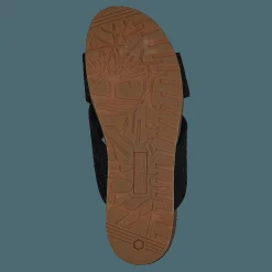 Malibu Waves Cross Slide Black Embossed Suede