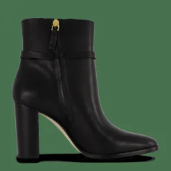 Maxie Burnished Leather Bootie Black
