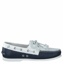 Merton Two-Tone Leather Boat Shoe Cream / Navy