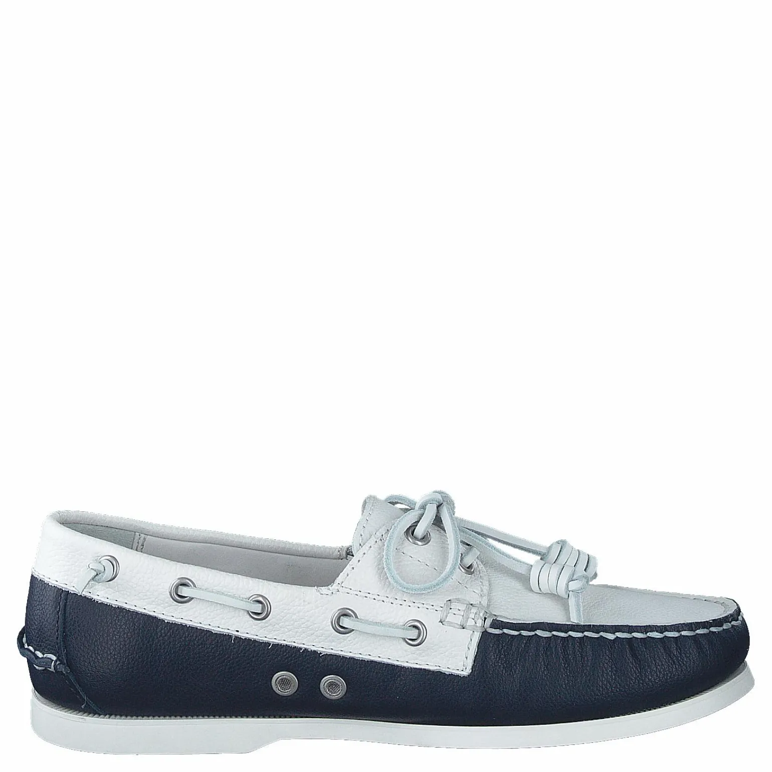 Merton Two-Tone Leather Boat Shoe Cream / Navy