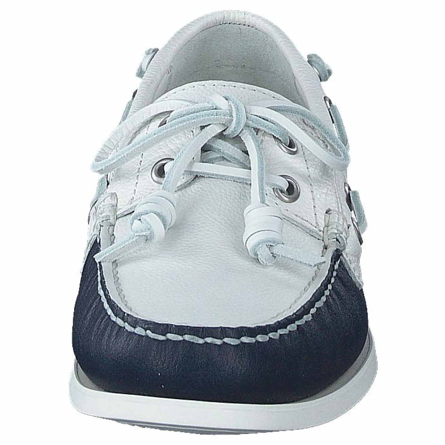 Merton Two-Tone Leather Boat Shoe Cream / Navy