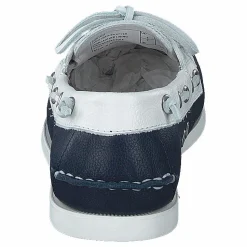 Merton Two-Tone Leather Boat Shoe Cream / Navy