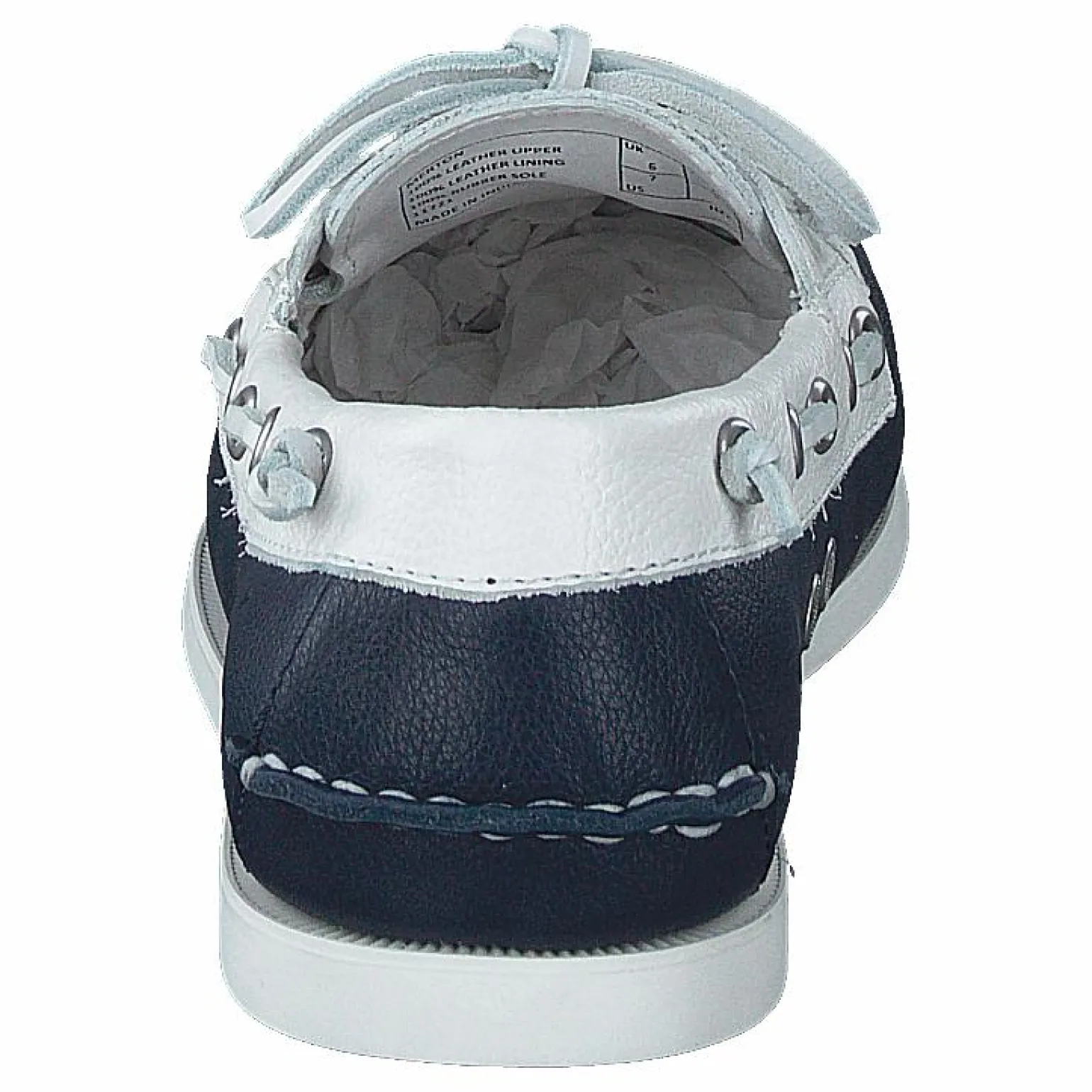 Merton Two-Tone Leather Boat Shoe Cream / Navy