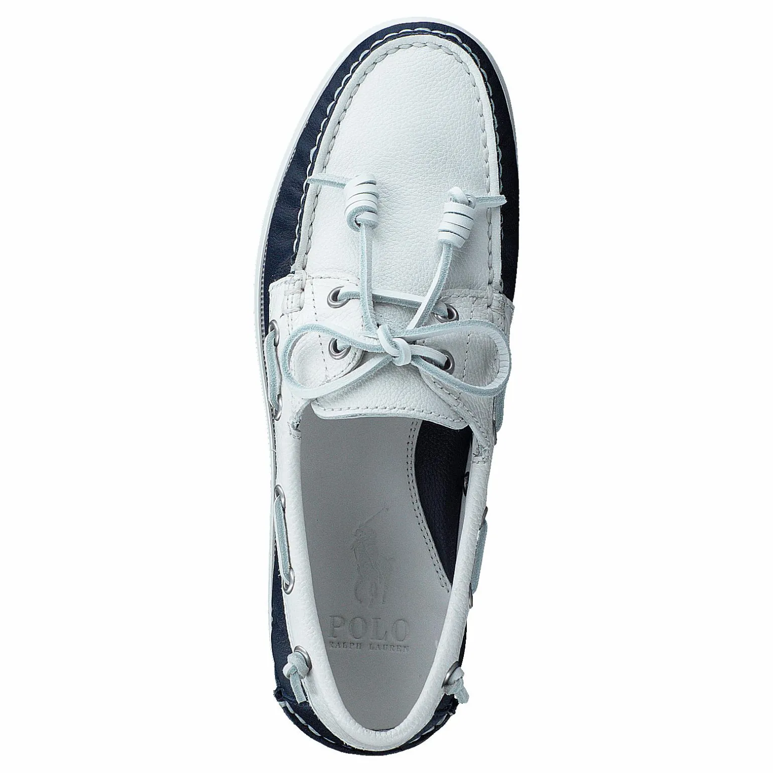 Merton Two-Tone Leather Boat Shoe Cream / Navy