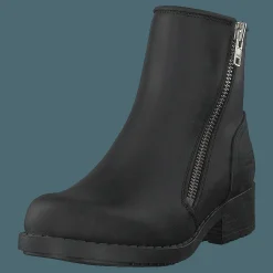 Mid Zip Boot Warm Lining Black/shiny Silver