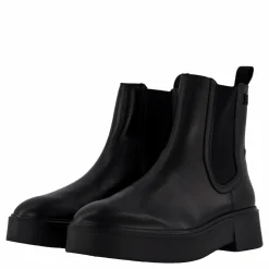 Minimal Leather Chelsea Logota Black