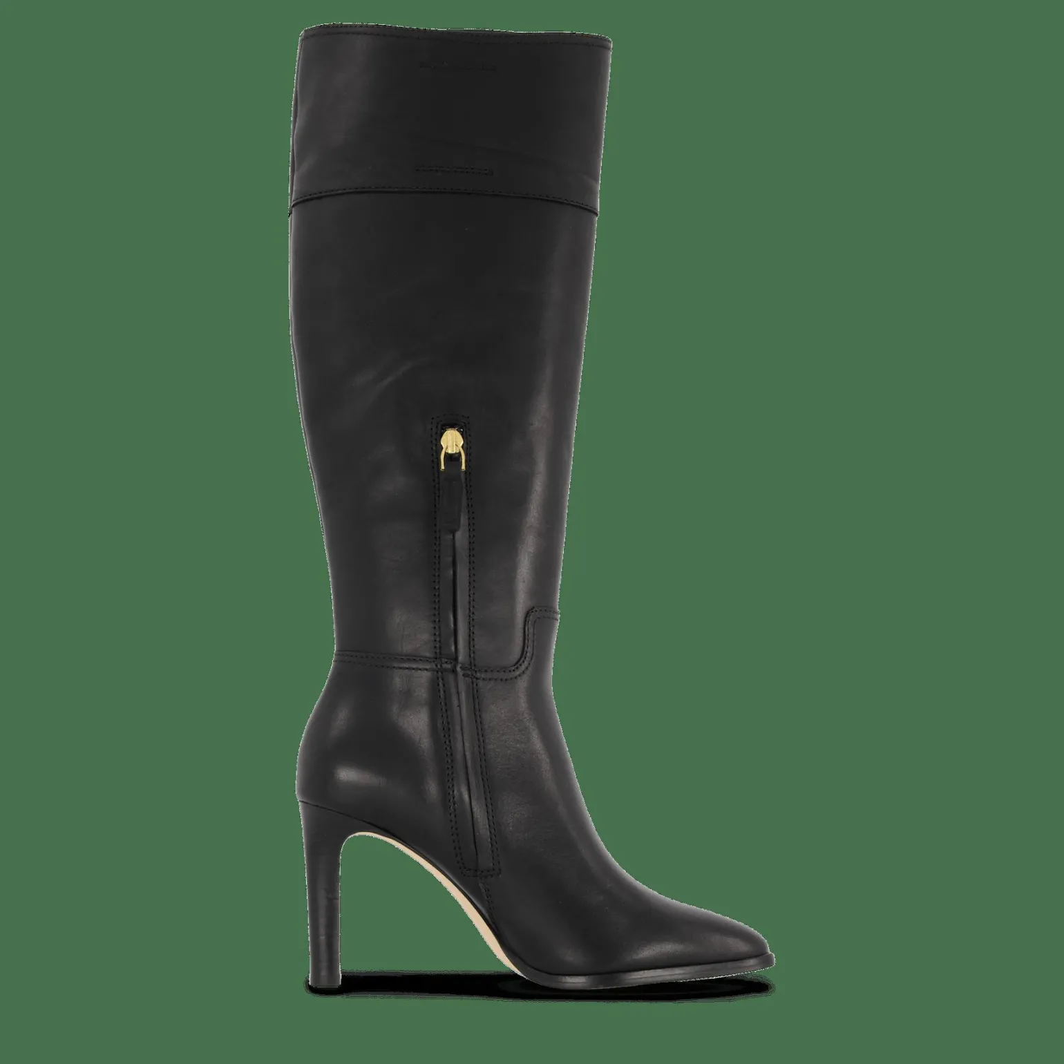 Page Burnished Leather Tall Boot Black