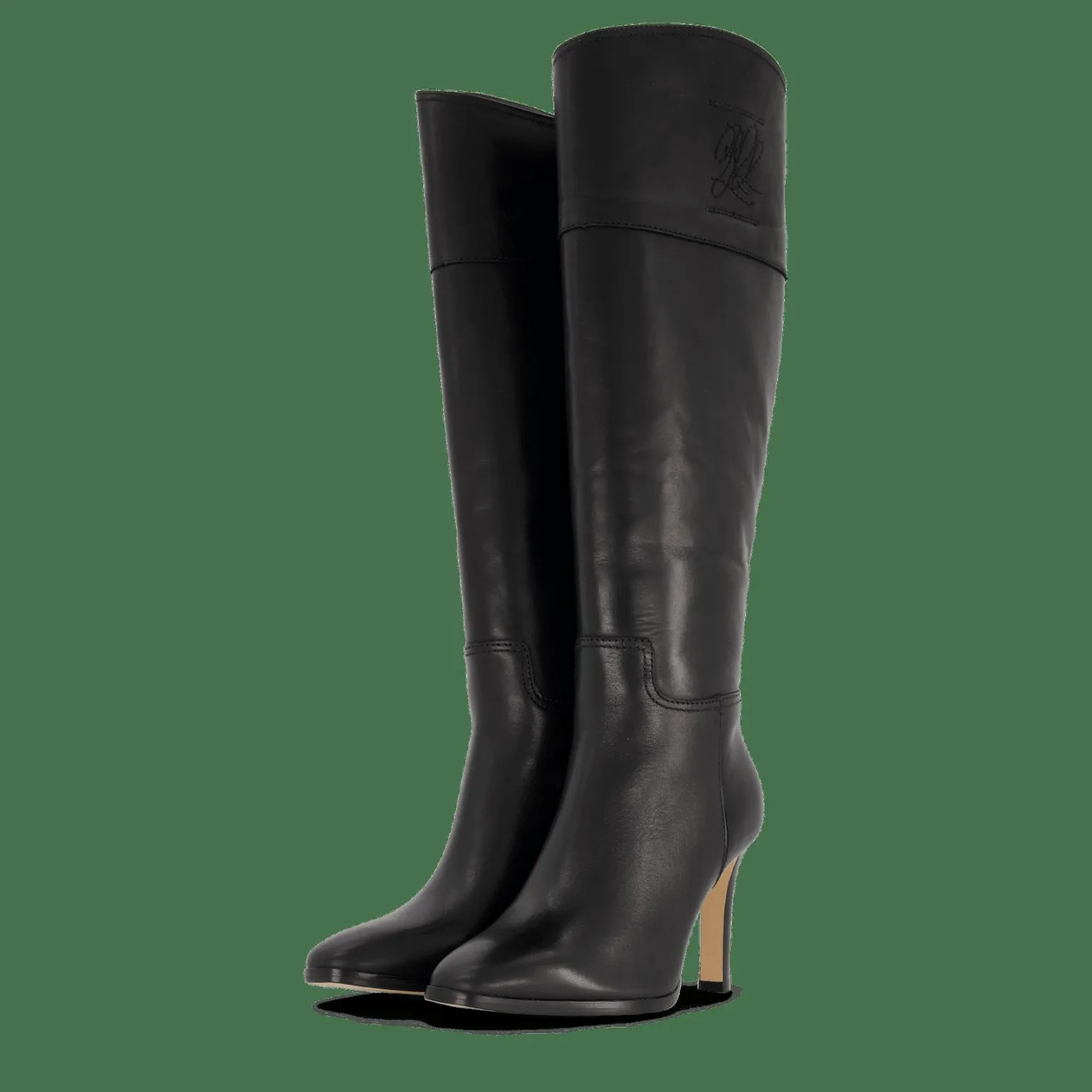 Page Burnished Leather Tall Boot Black
