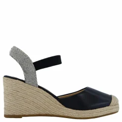 Pearle II Leather & Canvas Espadrille Black / Natural / Black