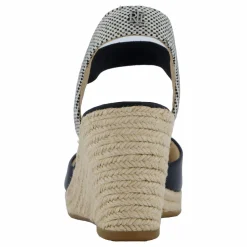 Pearle II Leather & Canvas Espadrille Black / Natural / Black