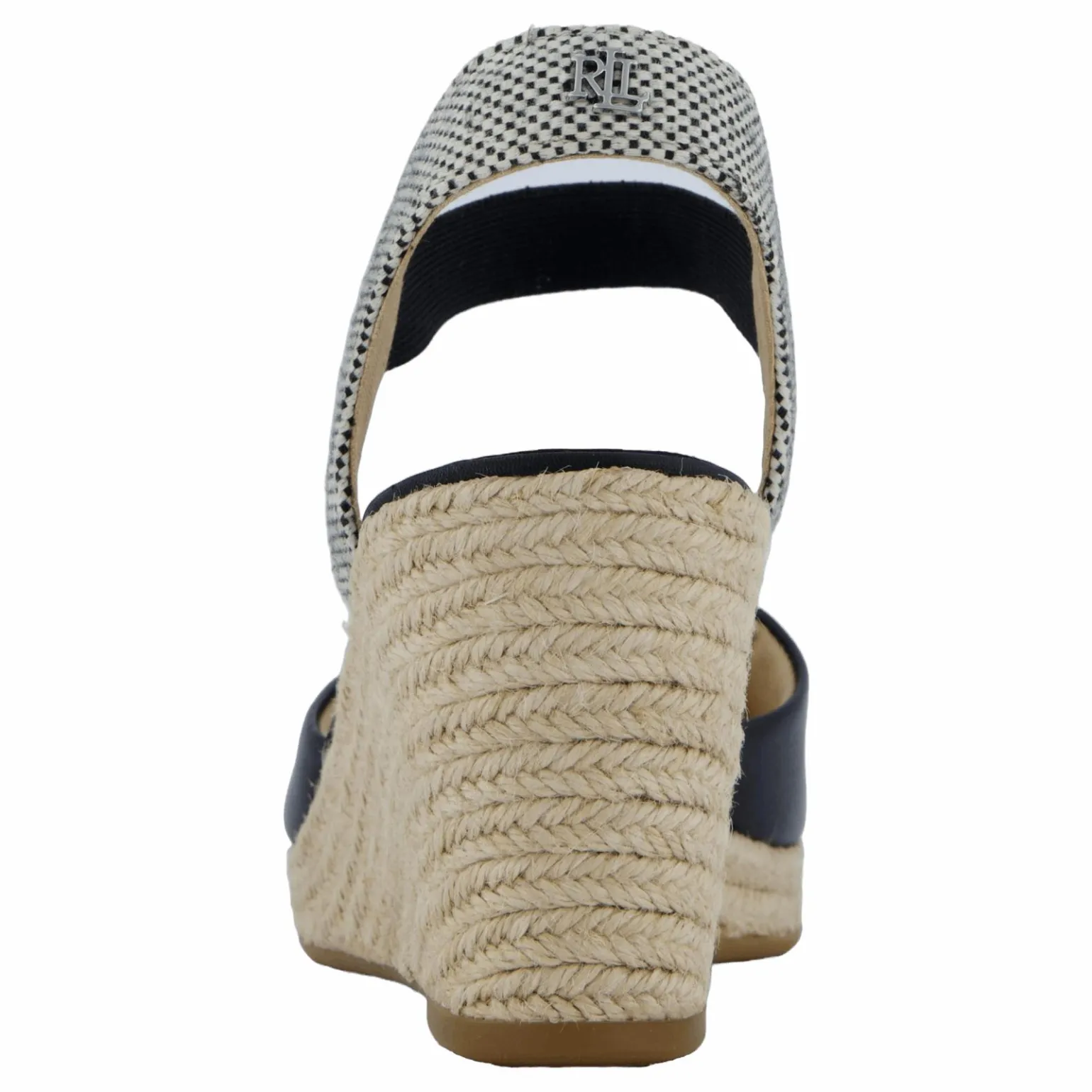 Pearle II Leather & Canvas Espadrille Black / Natural / Black