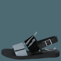 Sandal With Plateau Sole Greyblue/black/black