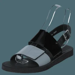 Sandal With Plateau Sole Greyblue/black/black