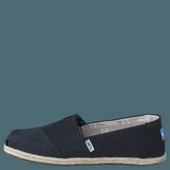 Seasonal Classics Black Washed Canvas Rope Sole