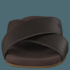 Seatonbay Crossstrapslide Dark Brown Leather