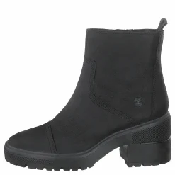 Silver Blossom Side Zip Ankle Jet Black