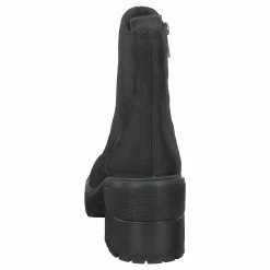 Silver Blossom Side Zip Ankle Jet Black