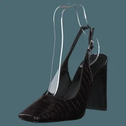 Snake Squared Pumps Brown Reptile