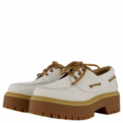 Stone Street Boat Shoe White Full Grain