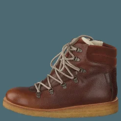Tex-boot With Laces And Zipper Cognac/brown/brown