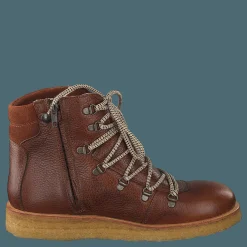 Tex-boot With Laces And Zipper Cognac/brown/brown