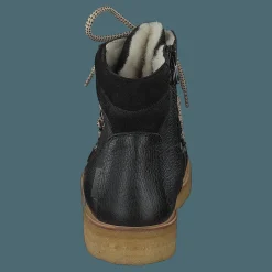 Tex-boot With Laces And Zipper Black