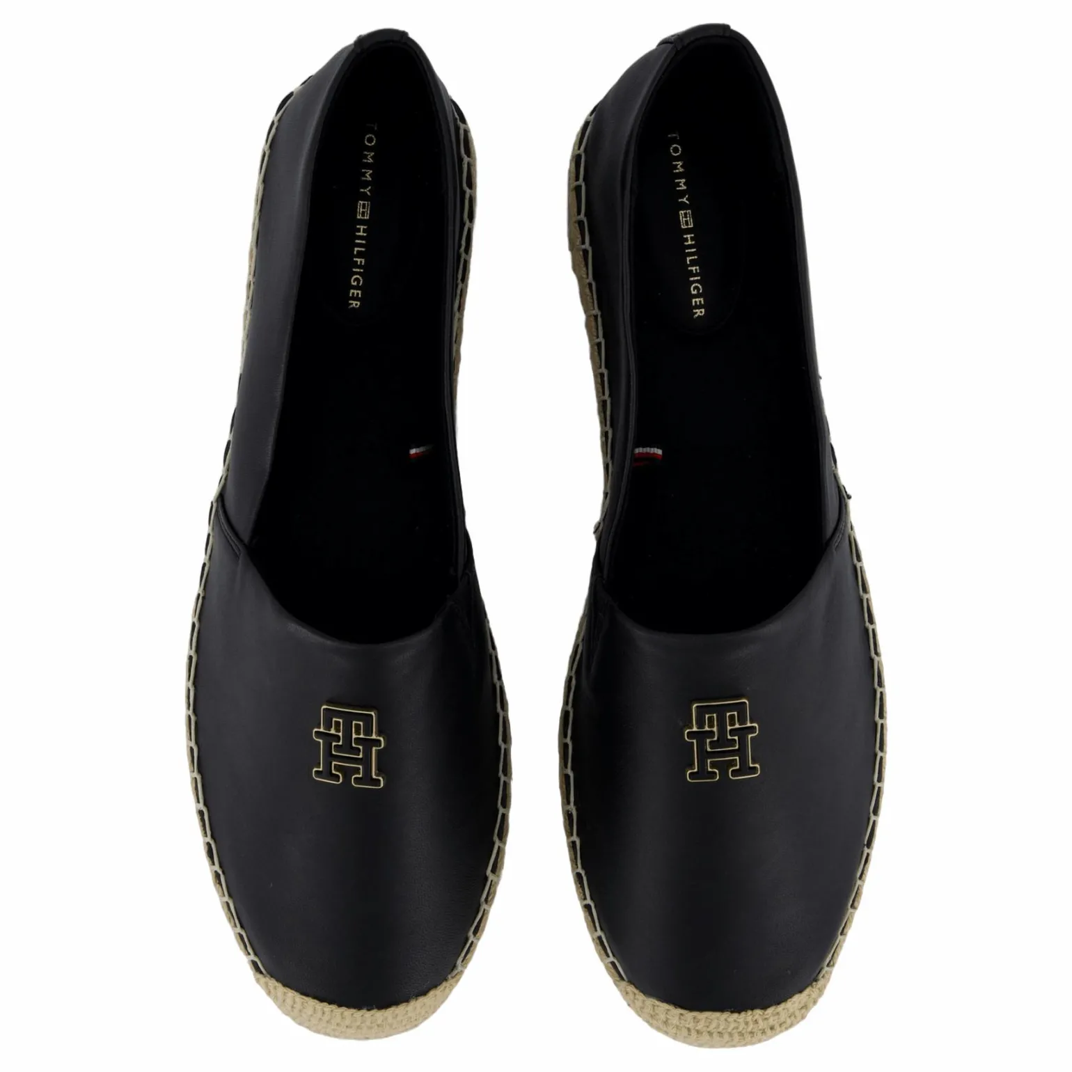 Th Logo Leather Espadrille Black