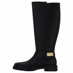 Th Logo Leather Long Boot Black