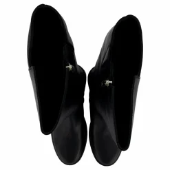 Th Logo Leather Long Boot Black