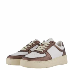 The Ella 2.0 White Leather/bronze