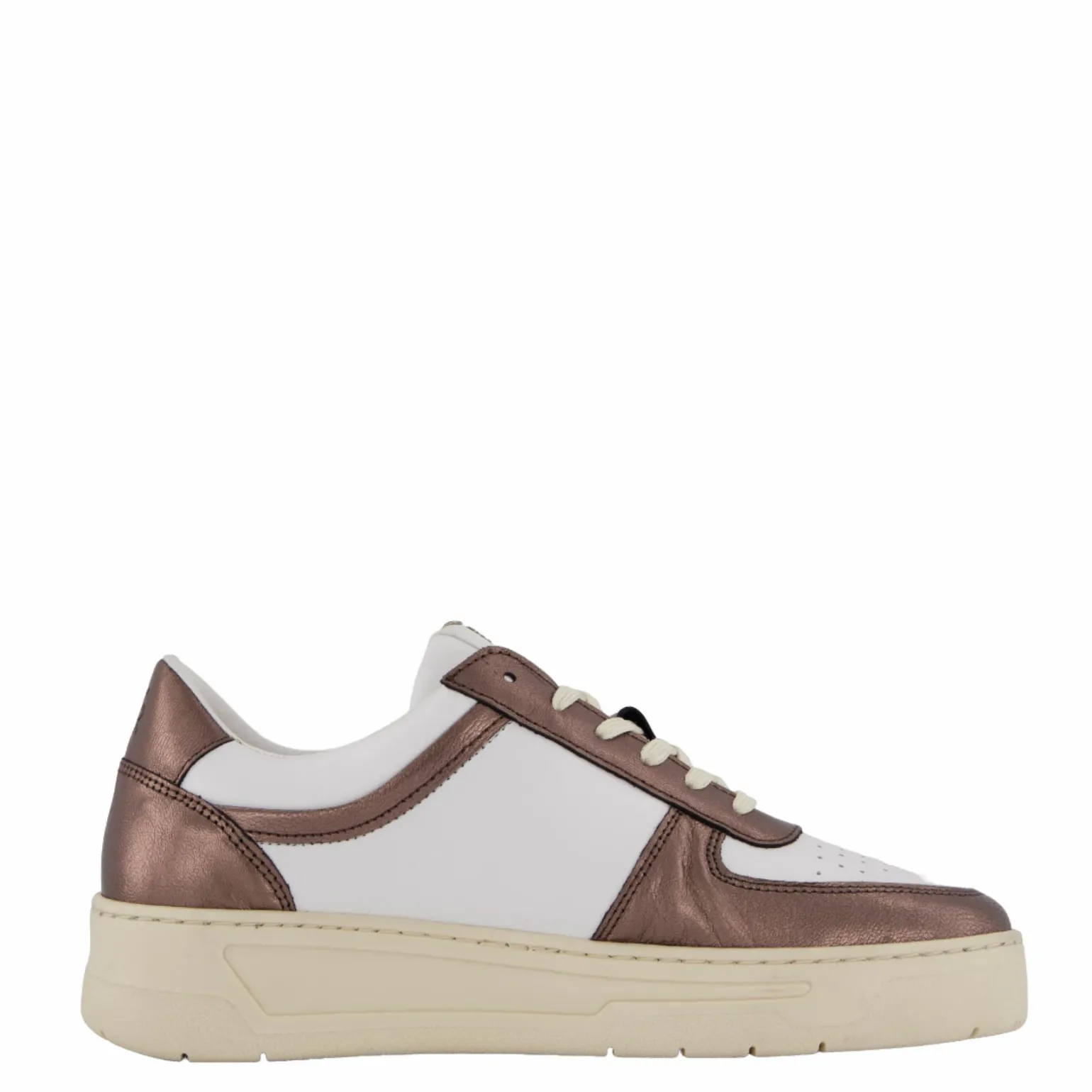 The Ella 2.0 White Leather/bronze