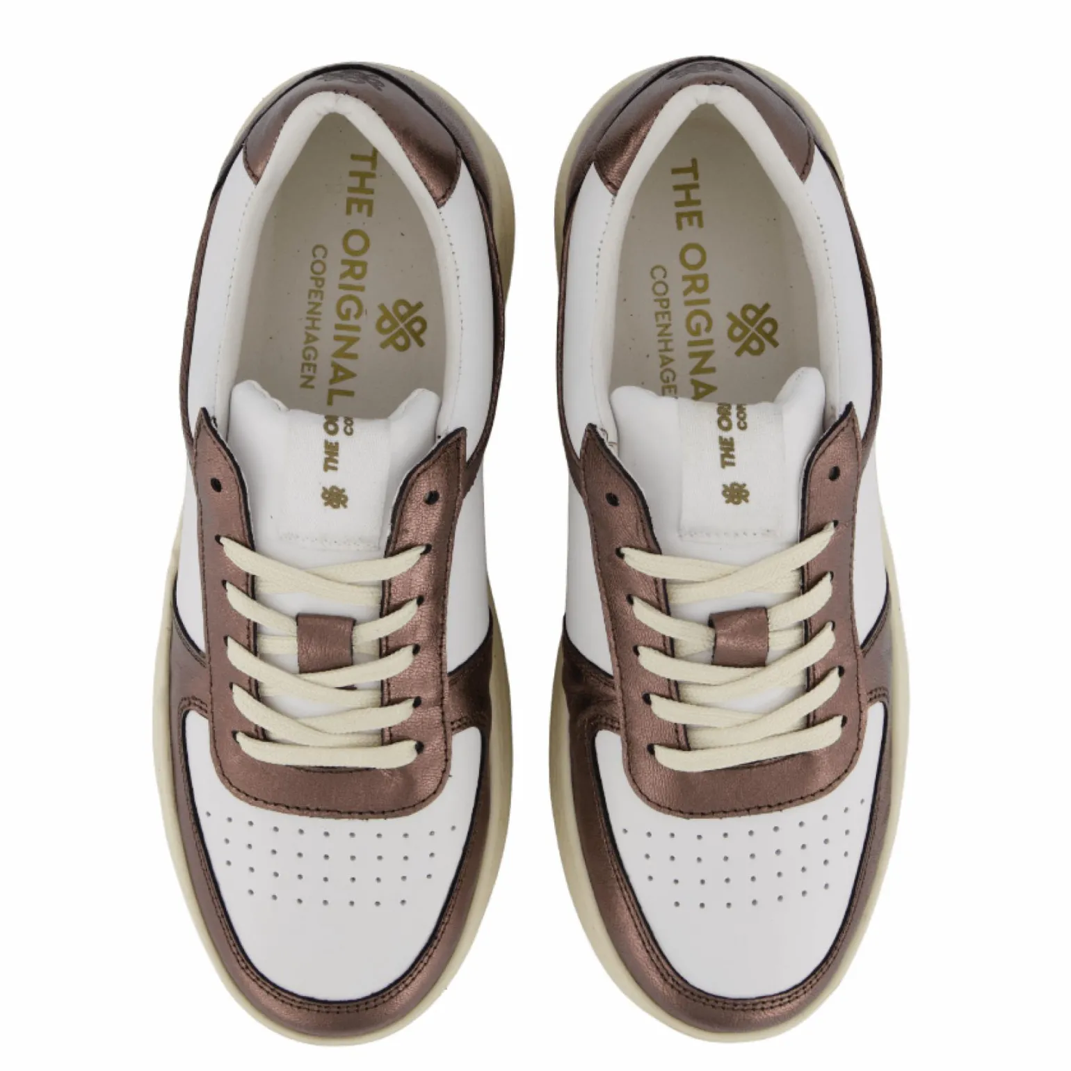 The Ella 2.0 White Leather/bronze