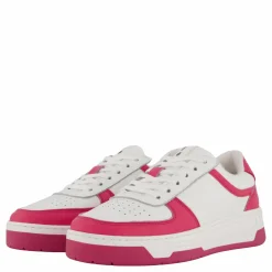 The Ella 2.0 White/fuxia Tumbled Leather