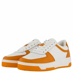 The Ella 2.0 White/orange Tumbled Leather
