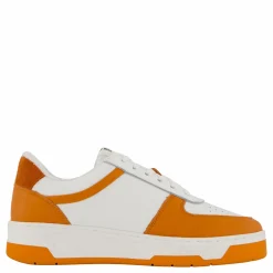 The Ella 2.0 White/orange Tumbled Leather