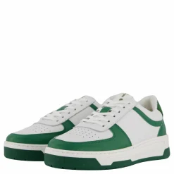 The Ella White Leather/green