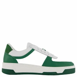 The Ella White Leather/green