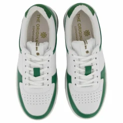 The Ella White Leather/green