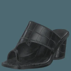 Toe Ring Mules Black