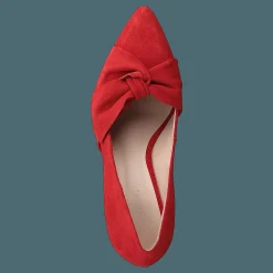 Zita Suede Bow Pump 441 - Red 1